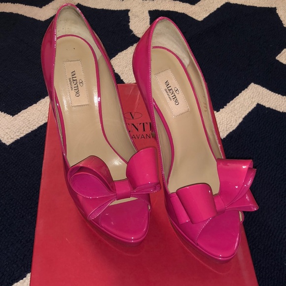 Valentino Shoes - Valentino Peep-toe Platform Pumps - 38.5/Pink (Never Worn; Comes in Box)